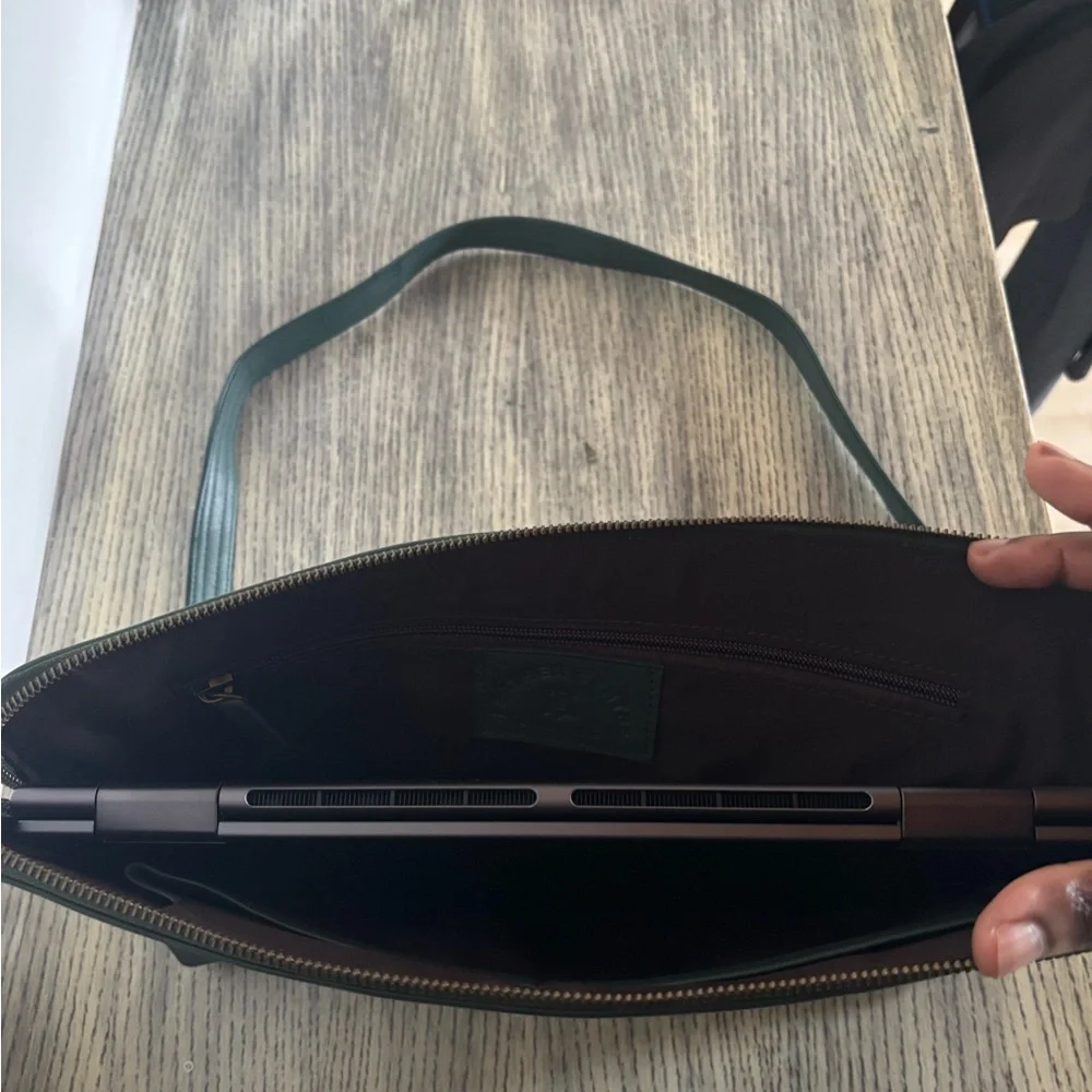 Green Laptop Bag with Adjustable Strap